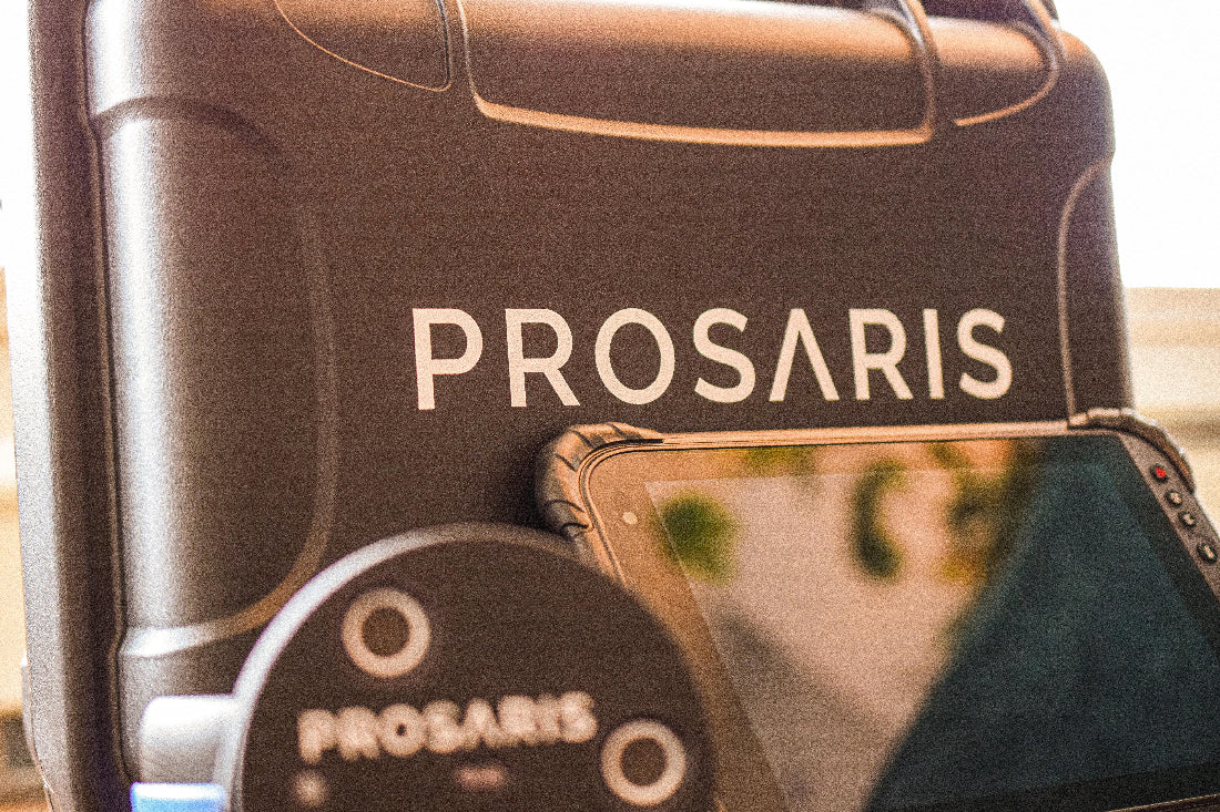 A PROSARIS-branded NANUK hard case, Minno tablet, and OL2 ultrasonic sensor.