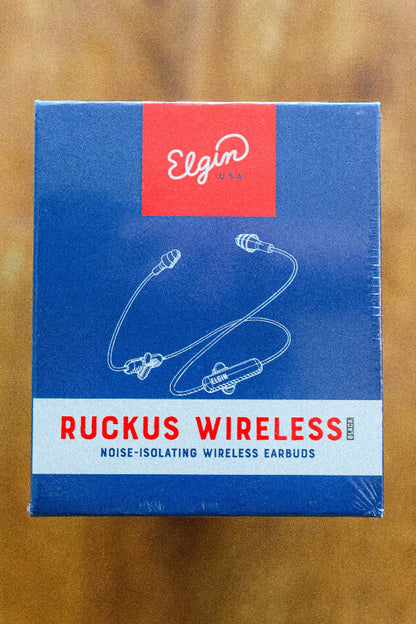 An unopened box of ruckus wireless earbuds.